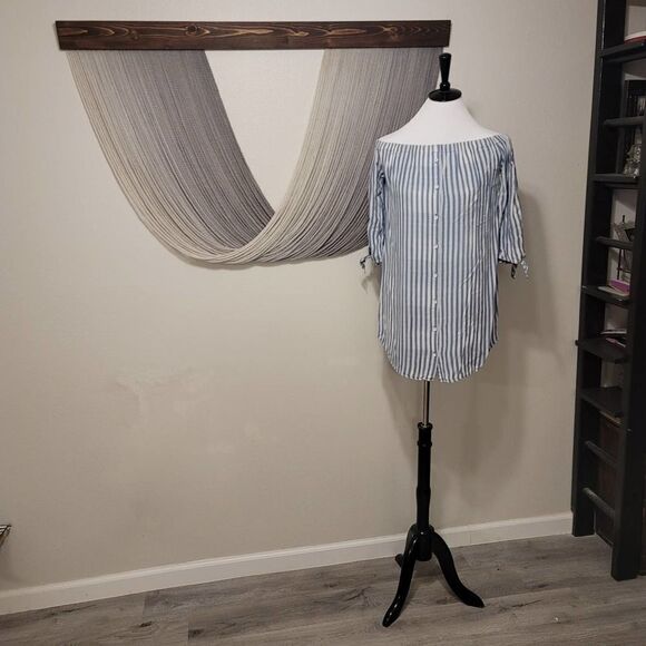 Cloth & Stone Striped Chambray Dress Sz XS - Picture 2 of 5